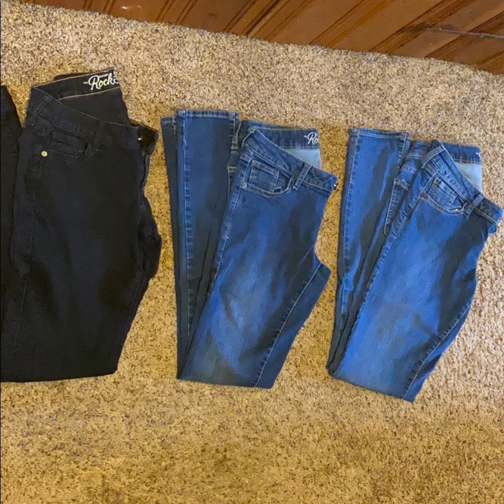 3 pairs of Old Navy Rock Star Jeans